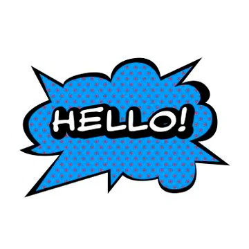 Vector Hello speech bubble. Colorful emotional icon isolated on white  Stock Illustration