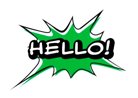 Vector Hello speech bubble. Colorful emotional icon isolated on white Stock Illustration