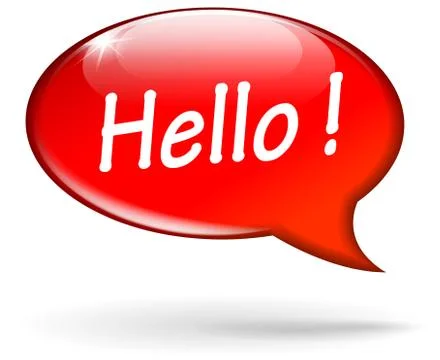 Vector hello speech bubble Stock Illustration