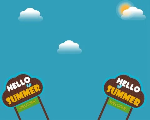 Vector Hello Summer Holiday typographic illustration on vintage wood backgrou Stock Illustration
