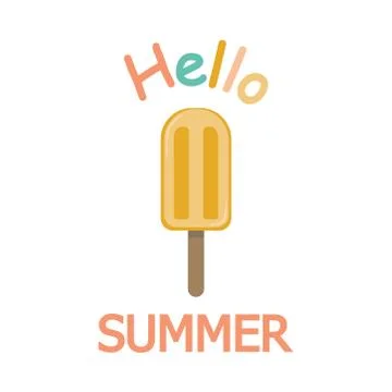 Vector hello summer Ice cream illustration. Illustrazione stock