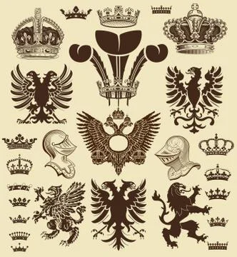 Vector. Heraldic elements Stock Illustration