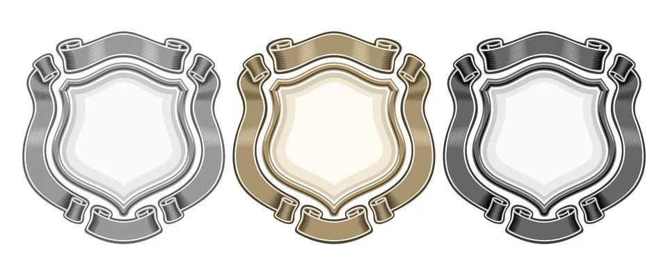 Vector Heraldic Emblems Set Illustrazione stock
