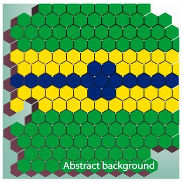 Vector hexagon background in brazil flag concept. Stock Illustration