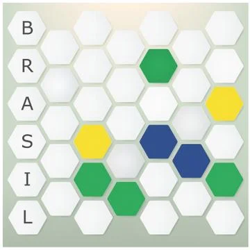 Vector hexagon background in brazil flag concept. Stock Illustration