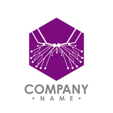 Vector hexagon circuit board isolated simple abstract butterfly. Butterfly ic Stock Illustration