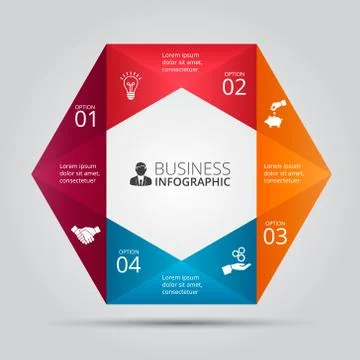 Vector hexagon element for infographic. Stock Illustration