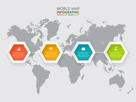 Vector hexagon elements for infographic. Stock Illustration