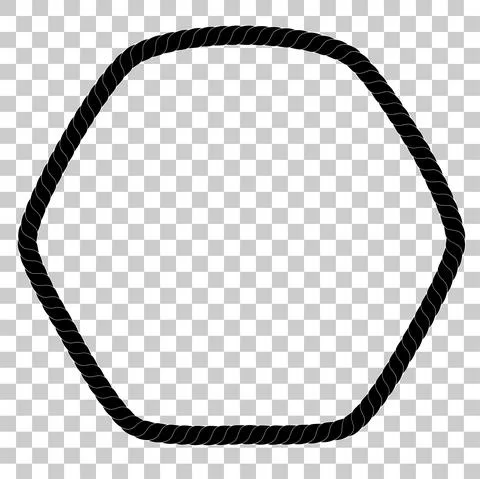 Vector Hexagon Frame from Black rope for Your Element Design at transparent e Stock Illustration