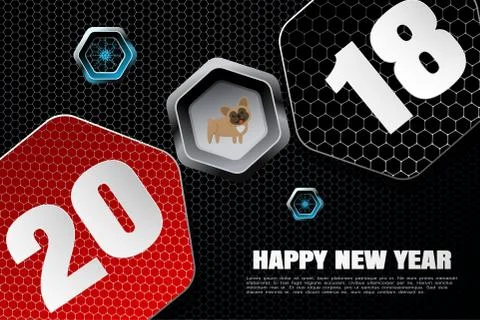 Vector hexagon gradient dark and blue mesh background with hexagon red and da Stock Illustration