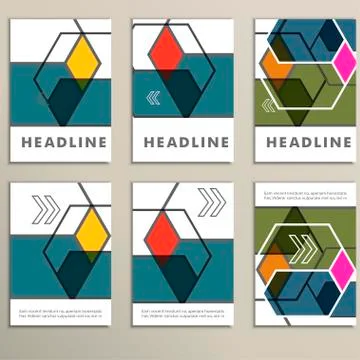 Vector hexagon infographics set. 6 template for diagram and presentation Illustrazione stock