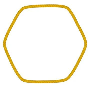 Vector Hexagon Shape Frame from rope Stock Illustration