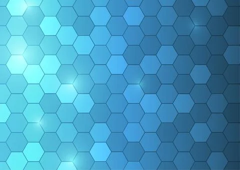 Vector : Hexagons on blue gradient background Illustrazione stock