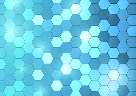 Vector : Hexagons on blue gradient background Stock Illustration