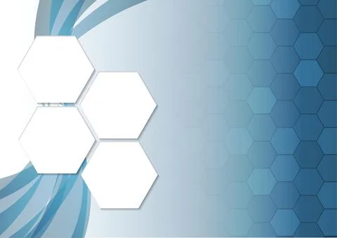 Vector : Hexagons with blue gradient background Illustrazione stock