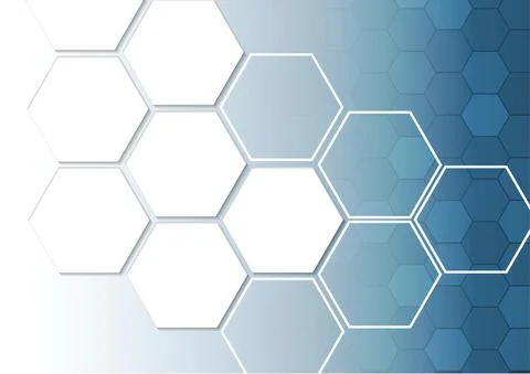 Vector : Hexagons with blue gradient background Illustrazione stock
