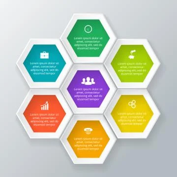 Vector hexagons for infographic. Stock Illustration