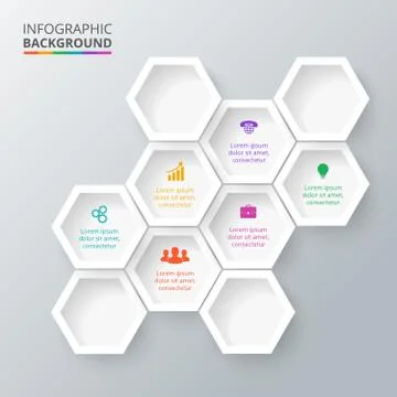 Vector hexagons for infographic. Stock Illustration