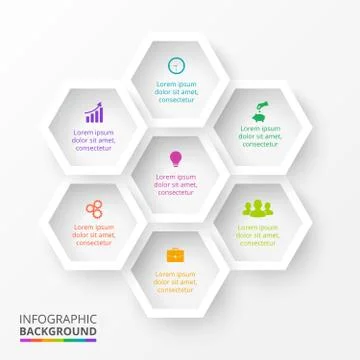 Vector hexagons for infographic. Stock Illustration