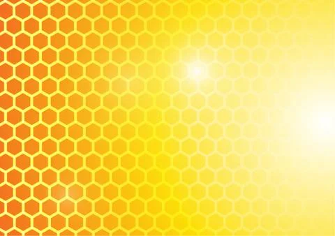 Vector : Hexagons on yellow and orange background イラスト素材