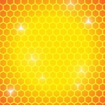 Vector : Hexagons on yellow and orange background Stock Illustration