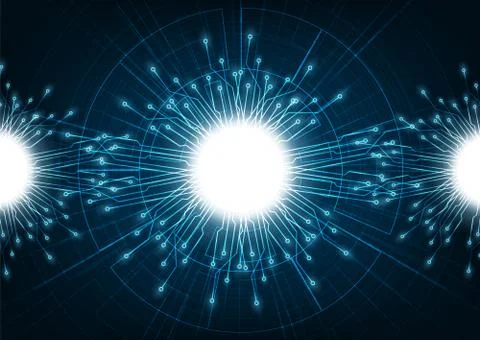 Vector Hi-tech Light DNA and ATOM on Blue background.Science and Technology Illustrazione stock