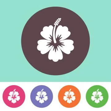 Vector hibiscus silhouette icon Illustrazione stock