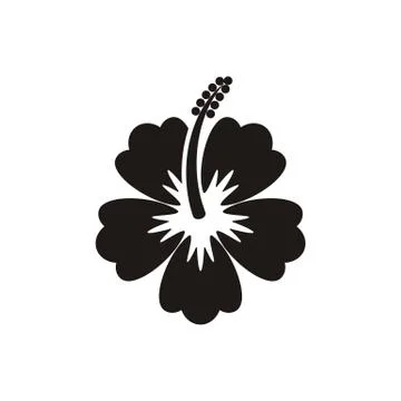 Vector hibiscus silhouette icon Illustration