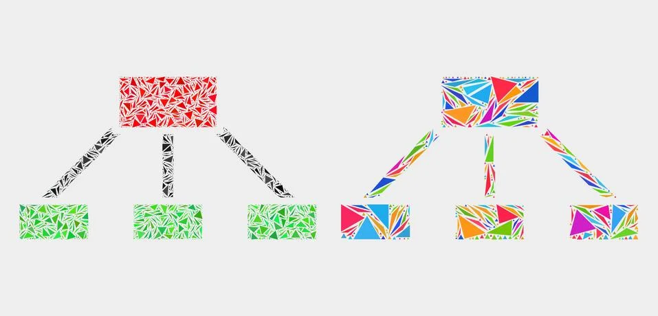 Vector Hierarchy Links Mosaic Icon of Triangle Elements Ilustración de archivo