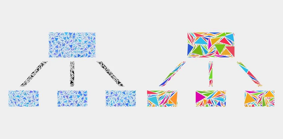 Vector Hierarchy Mosaic Icon of Triangle Elements 스톡 일러스트