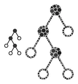 Vector Hierarchy Nodes Collage of Small Circles Stock Illustration
