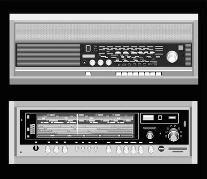 Vector high derailed illustration of retro radio Stock Illustration
