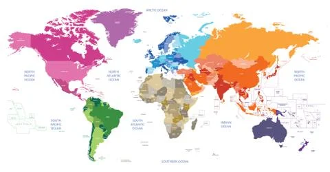 Vector high detailed world map Stock-Illustration