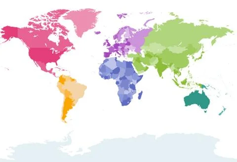 Vector high detailed world map Stock Illustration