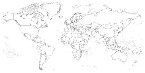 Vector high detailed world map Illustrazione stock
