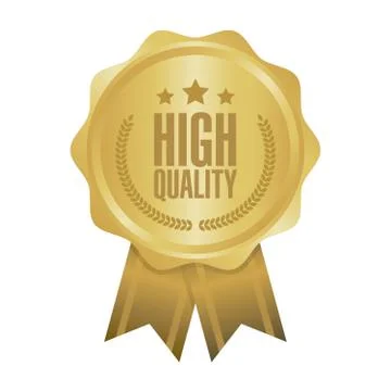 Vector High Quality Gold Sign, Round Label 库存插图