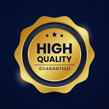 Vector high quality guaranteed golden label and badge Stock Illustration