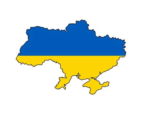 Vector high quality map of the European state of Ukraine - Simple hand made l Stock Illustration