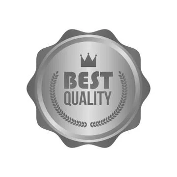 Vector High Quality Metal Silver Sign, Round Label 库存插图