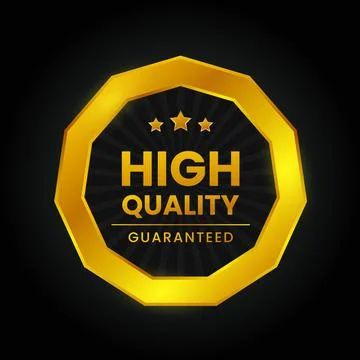 Vector high quality satisfaction guaranteed golden stickers Stock Illustration
