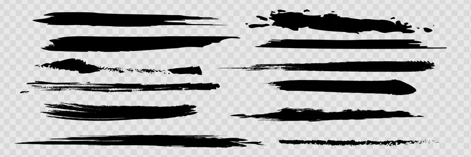 Vector highlighter brush set. Hand drawn yellow highlight marker stripes. Stock Illustration