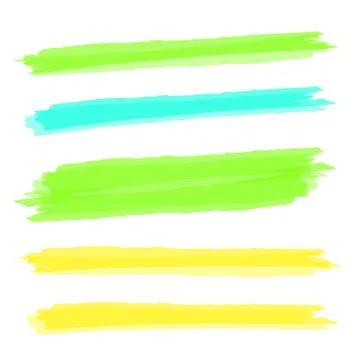 Vector highlighter elements. Yellow marker text selection Stock Illustration