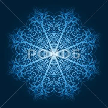 Vector highly detailed blue snowflake Stock Illustration
