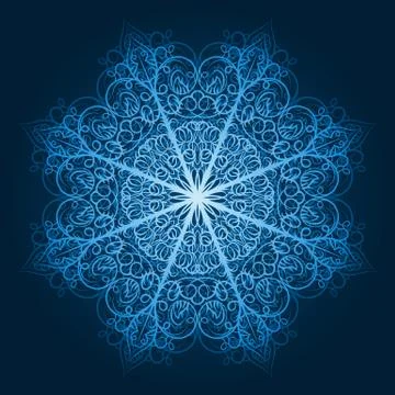 Vector highly detailed blue snowflake Stock-Illustration