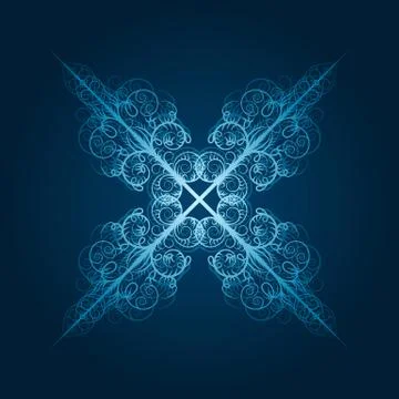 Vector highly detailed blue snowflake Stock Illustration