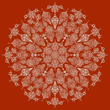 Vector highly detailed lacy snowflake Stock Illustration