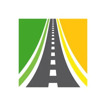 Vector highway logo combination. Roadway and pathway symbol. Stock Illustration