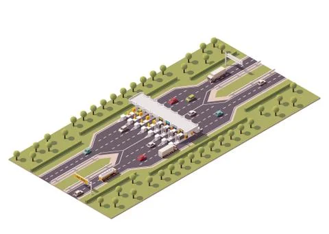 Vector highway toll gate Stock Illustration