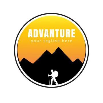 Vector hiking logo Stock Illustration