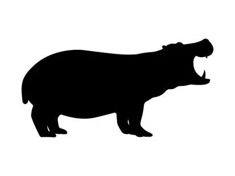 Vector hippo silhouette Stock Illustration